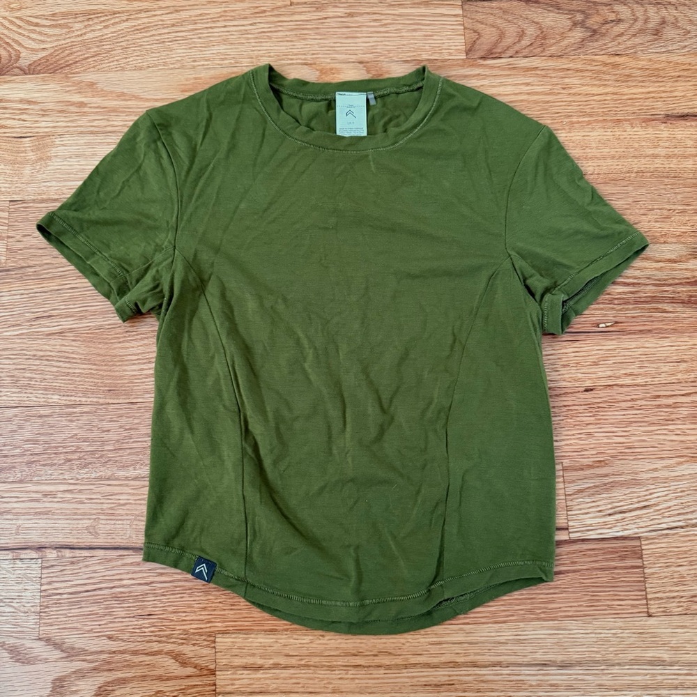 Oner Active Olive Green Mellow Soft Mid Short Sleeve Top in S
